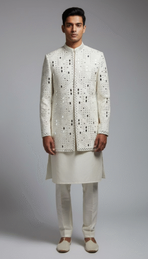 The Ivory Sheesh Mahal Indo-Western Set